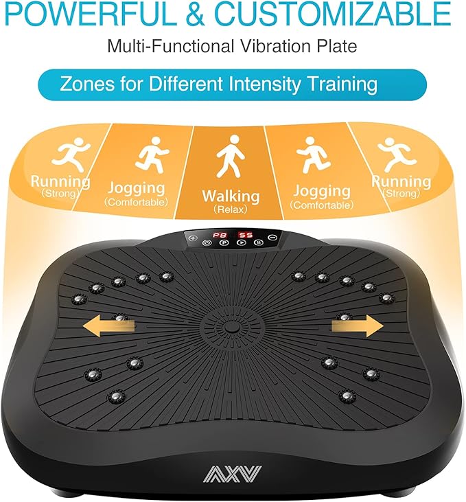 AXV Vibration Plate Exercise Machine Whole Body Workout Vibrate Fitness Platform Lymphatic Drainage Machine for Weight Loss Shaping Toning Wellness Home Gyms Workout-Ruum Studio Home