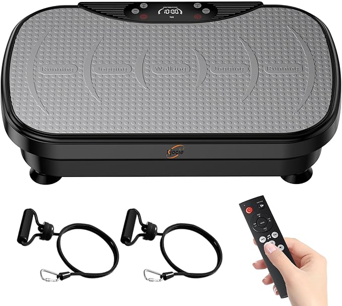 Vibration Plate Exercise Machine, Full Body Shaker Workout Vibration Plate for Lymphatic Drainage Weight Loss, Waver Vibrating Fitness Platform with Resistance Bands, Low Noise Home Fitness for Adults-Ruum Studio Home