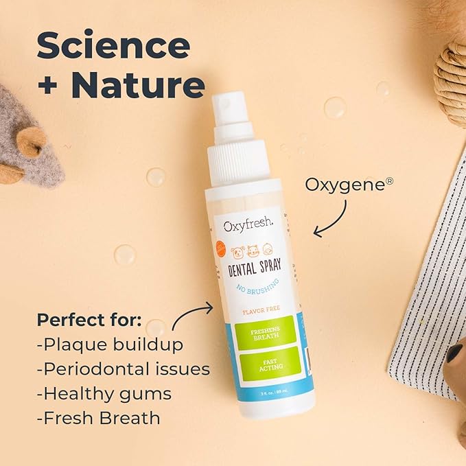 Oxyfresh Advanced Pet Dental Spray – Instant Dog and Cat Fresh Breath: Easiest No Brushing Pet Dental Solution for Dogs and Cats – Best Way to Fight Plaque, Keep Teeth & Gums Healthy, 8oz.-Ruum Studio Home