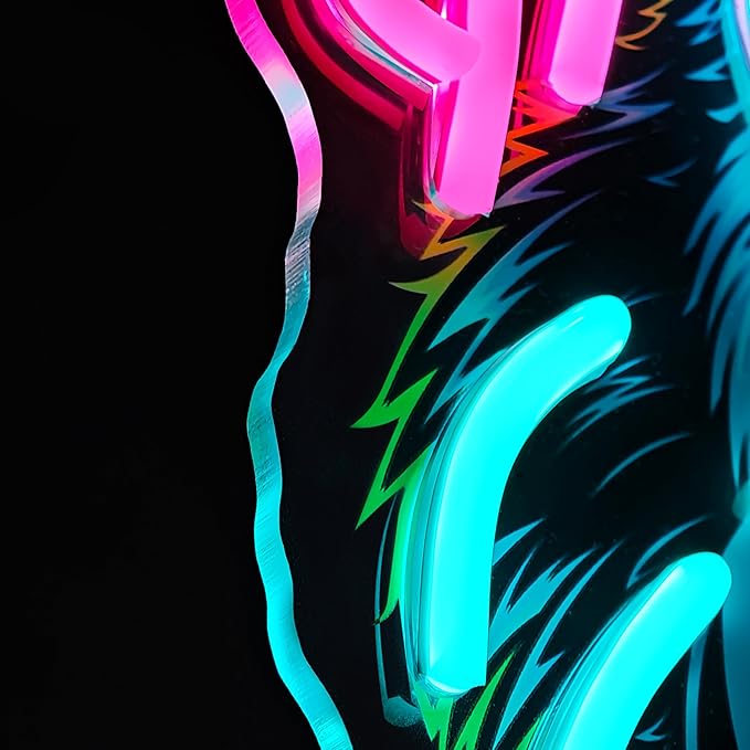 Headphones Gorilla Neon Sign Dimmable Kong Led Neon Light for Wall Decor,Game Room,Man Cave,Home Party Bar Decor,USB Powered Led Sign-Ruum Studio Home