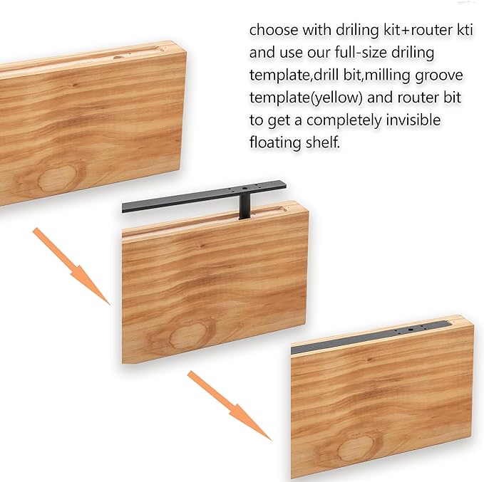 Hidden Shelf Brackets ， Floating Shelf Bracket (Additional Brackets -NO Kits) 16 Inch -2 Pcs-Ruum Studio Home