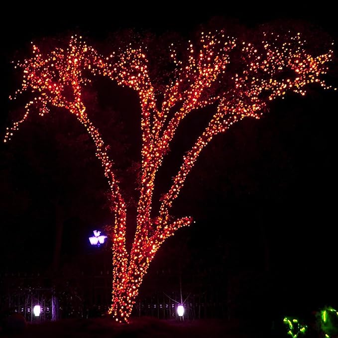 DAZZLE BRIGHT Halloween 300 LED String Lights, 100FT Connectable String Lights with 8 Lighting Modes, Halloween Decorations for Party Carnival Supplies, Indoor Outdoor Yard Garden Decor (Orange)-Ruum Studio Home