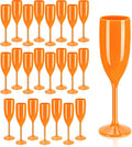 XUWAIDSGN Acrylic Champagne Flutes Toasting Glasses Unbreakable Mimosa Bar Reusable Wine Glasses Vintage Champagne Flutes Stemmed Drinking Cups 5.4 OZ for Christmas Birthday (24, Orange)-Ruum Studio Home