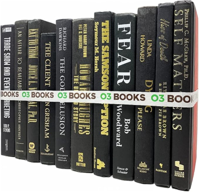 Curated Decorative Books Hardcover Décor Books for Home Décor, Choose Color, Interior Design, Office, Wedding Display, Instant Library, or Staging (Half Foot, Black)-Ruum Studio Home
