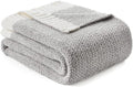 Snuggle Sac Buttery Grey Throw Blanket for Couch, Reversible Super Soft Warm Blankets Cozy Knit Fuzzy Plush Lightweight Throws for Sofa, Bed, Heather Grey, 50"x 60"-Ruum Studio Home
