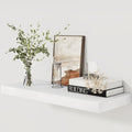 Fun Memories 30 Inch Floating Shelves White, 12 Inch Deep Floating Shelf for Books, 30 x 12 x 2 Deep & Thicked Wall Shelves for Bathroom, Living Room, Kitchen, Set of 1-Ruum Studio Home