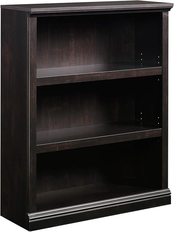 Sauder 3 Tier Book Shelf Wooden Bookcase Multipurpose Bookshelf for Home Office, Living Room, in Estate Black-Ruum Studio Home