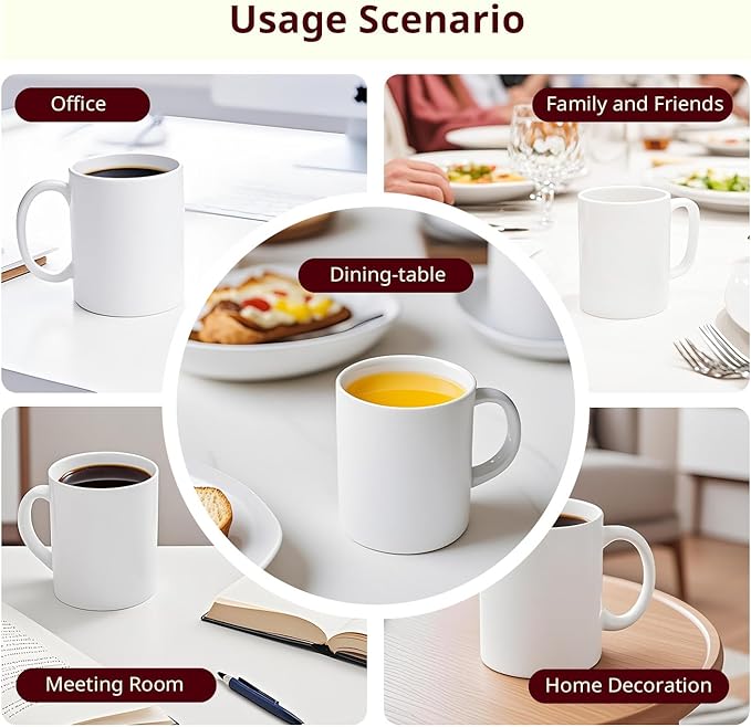 11oz White Ceramic Sublimation Coffee Mug in White Gift Box, White, Case of 6-Ruum Studio Home