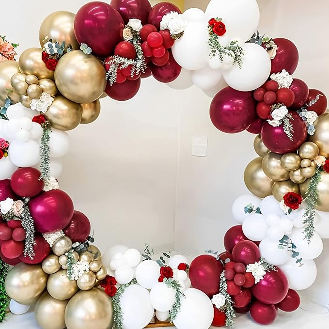 130pcs Burgundy Balloons Different Sizes 18" 12" 10" 5" Wine Red Balloons for Birthday Graduation Bride Baby Shower Wedding Decorations-Ruum Studio Home