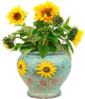 Sungmor Ceramic Hand Painted Succulent Flower Pots, 9 Inch Large Pottery Pots for Indoor Outdoor Plants, Decorative Ceramic Vase for Flower Arrangement Home Decor, Vintage Centerpieces Flowerpot-Ruum Studio Home