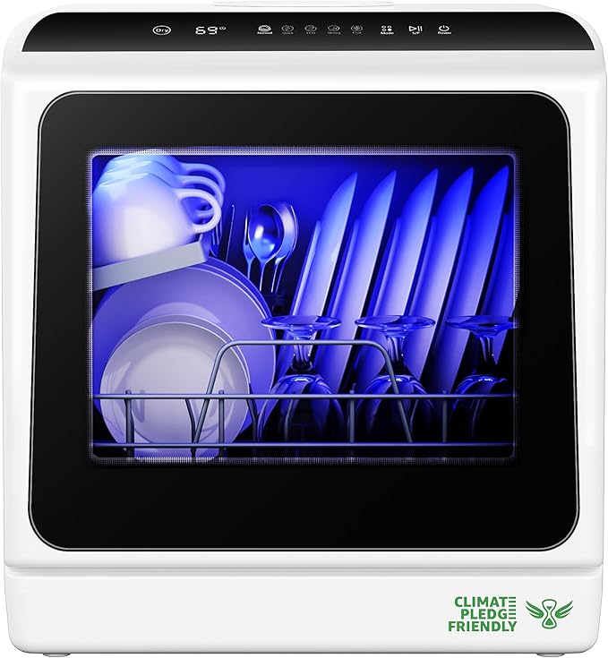 EUHOMY Mini Portable Dishwasher Countertop Compact Dishwashers, Tabletop Small Dishwasher with 5L Built-in Water Tank with 6 Modes and Baby Care for Apartments& RVs, No Hookup Needed-Ruum Studio Home