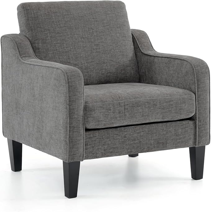 VINGLI Accent Chairs for Living Room Chairs Reading Chair Mid Century Modern Chair Soft Chenille Sofa Chair Upholstered Arm Chair Comfy Chair Side Chair (Light Grey Chenille)-Ruum Studio Home