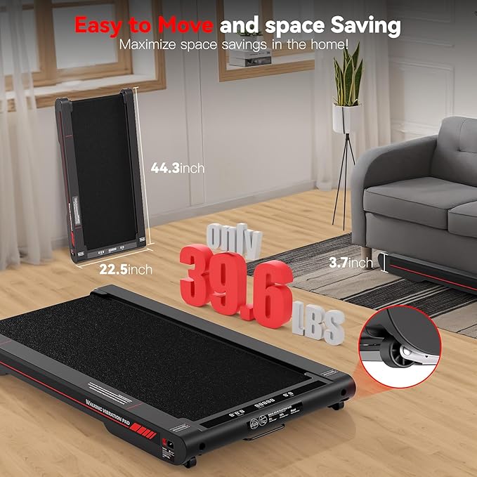 Walking Vibration Pad,Under Desk Treadmills for Home,4 in 1 Vibration Plate Exercise Machine,Portable Walking Pad with APP,350 Lb Capacity Multifunctional Treadmill Pro Max-Ruum Studio Home