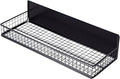 Magnetic Shelf for Fridge Magnetic Basket Organizer Wire Mesh Magnetic Holder Magnet Shelf Accessories for Office Kitchen Classroom Storage, Black-Low, 13.77" x 5.11" x 1.7-Ruum Studio Home