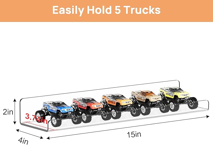 upsimples 16 Pack Acrylic Shelves for Wall Storage, 15" Floating Bookshelves for Kids, Display Shelf Organizer for Bathroom, Bedroom, Living Room, Kitchen, Room Decor, Clear-Ruum Studio Home