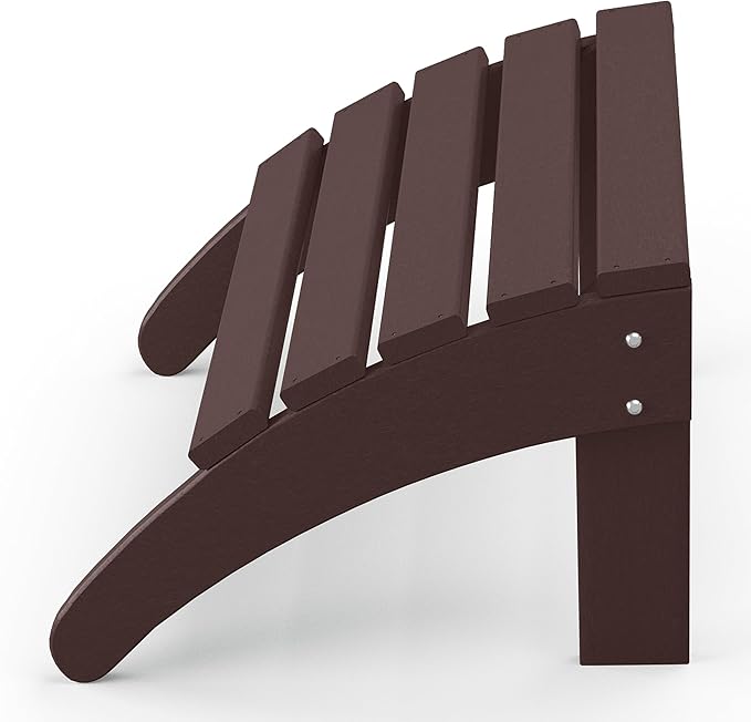 WestinTrends Outdoor Ottoman, Patio Adirondack Ottoman Foot Rest, All Weather Poly Lumber Folding Foot Stool for Adirondack Chair, Widely Used for Outside Porch Pool Lawn Backyard, Dark Brown-Ruum Studio Home