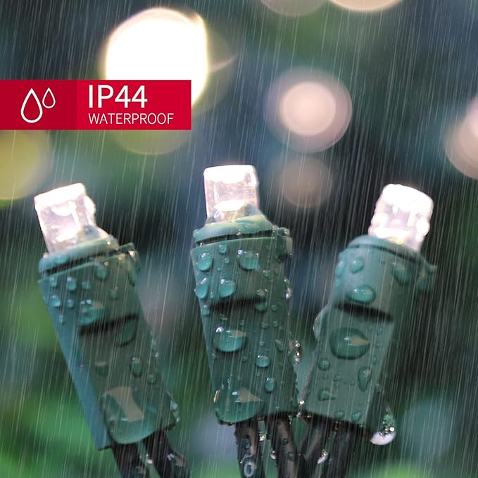 Warm White Wide Angle LED String Lights, 64.8 Ft 300 Count, Pack of 3 Strands 21.9 Ft 100 Lights UL Certified Commercial Grade Green Wire 5mm Holiday String Light-Ruum Studio Home