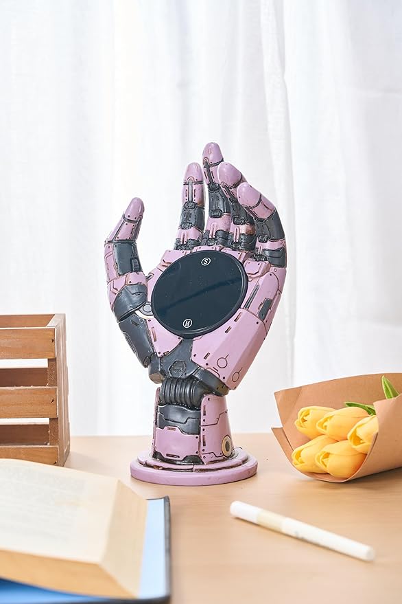 Cyberpunk Mechanical Hand Digital Alarm Clock, Steampunk Resin Statue, Desk Decor-Ruum Studio Home