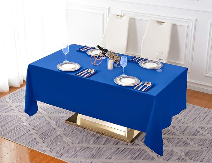 Surmente Blue Tablecloth 60 x 102-inch Rectangular Polyester Table Cloth for Weddings, Banquets, or Restaurants-Ruum Studio Home