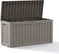 DRATO 75 Gallon Deck Box, Waterproof Resin Large Outdoor Storgae Box for Patio Furniture, Patio Cushions, Gardening Tools, Pool and Sports Supplies, Lockable-Ruum Studio Home