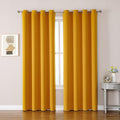 ChrisDowa Room Darkening Curtains 102 Inches Long 2 Panels Set for Living Room, Grommet Thermal Insulated Blackout Curtains for Bedroom (Mustard Yellow, 52 x 102 Inch)-Ruum Studio Home