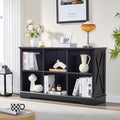 Farmhouse 6 Cube Bookshelf, Black Storage Organizer Bookcase, Kids Toy Storage Cabinet, Long Bookshelves Storage Organizer Shelf, Wood Display Cabinet Book Shelves for Bedroom,Living Room,Office-Ruum Studio Home