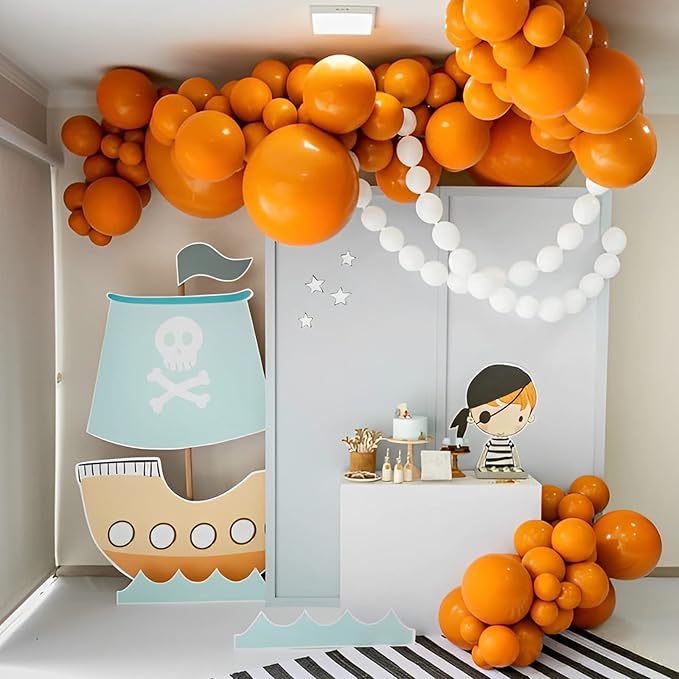 130pcs Orange Balloons Different Sizes 18" 12" 10" 5" Orange Matte Latex Balloons for Boys Girls Birthday Baby Shower Gender Reveal Wedding Gender Reveal Autumn Party Decorations-Ruum Studio Home