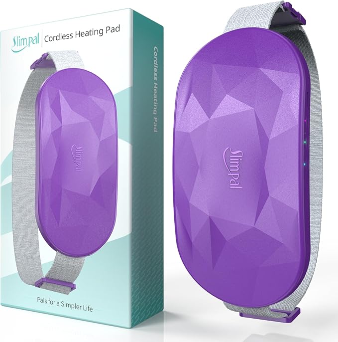 Slimpal Portable Heating Pad for Period Cramps, Electric Cordless Back Belly Waist Heating Pad for Menstrual Cramp Relief, Rechargeable Wearable Heat Belt Gifts for Her Women Girl Wife, Purple-Ruum Studio Home