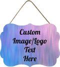 Personalized Wooden Welcome Sign Front Door Decor Personalized Home Sign Door Decorations Customized Image/Text Hanging Door Sign Farmhouse Decorations for Home Office 11.2 * 8 Inch-Ruum Studio Home
