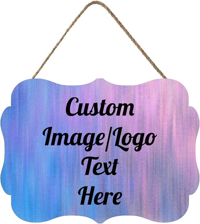 Personalized Wooden Welcome Sign Front Door Decor Personalized Home Sign Door Decorations Customized Image/Text Hanging Door Sign Farmhouse Decorations for Home Office 11.2 * 8 Inch-Ruum Studio Home