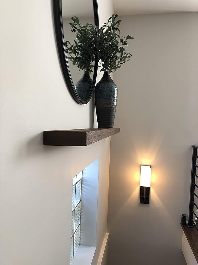 Joel's Antiques 30 Inch Wooden Floating Shelves for Wall - 30x8x2 in - Made of Natural Wood - Heavy Duty Rustic Wall Shelves - Made in USA - Perfect for Living Room, Kitchen - Mocha-Ruum Studio Home