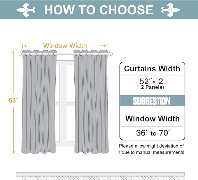 ChrisDowa Grommet Room Darkening Curtains for Bedroom and Living Room - 2 Panels Set Thermal Insulated Blackout Curtains (Beige, 52W x 63L-Ruum Studio Home
