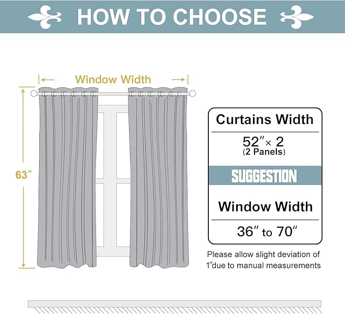 ChrisDowa Grommet Room Darkening Curtains for Bedroom and Living Room - 2 Panels Set Thermal Insulated Blackout Curtains (Sky Blue, 52W x 63L)-Ruum Studio Home