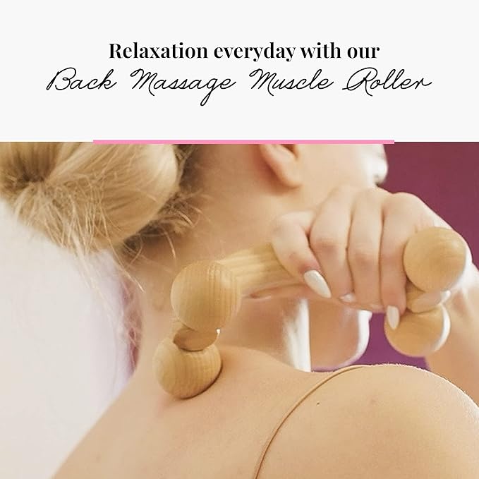 tuuli Accessories – Back Massager with Smooth Ball Rollers, Multi-Functional Back Roller, Neck Massager, Eases Muscle Tension and Supports Skin Health, Muscle Roller 7 x 3 inches-Ruum Studio Home