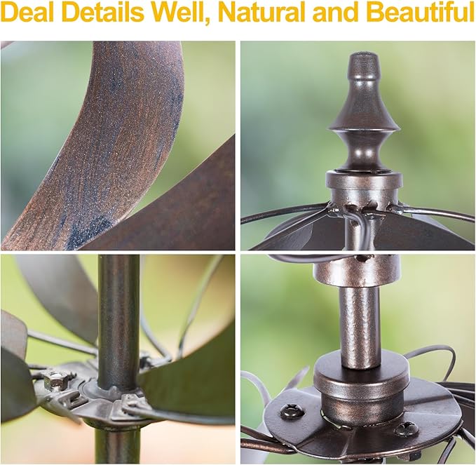 LimeHill Wind Spinner for Yard and Garden - Large Metal Windspinners for Outdoor Decorations (Silver Spherality)-Ruum Studio Home