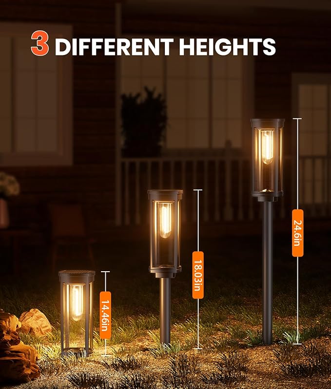 8 Pack Solar Pathway Lights Outdoor IP65 Waterproof Super Brightness Solar Powered Landscape Path Lights for Outside Walkway Driveway Garden-Ruum Studio Home