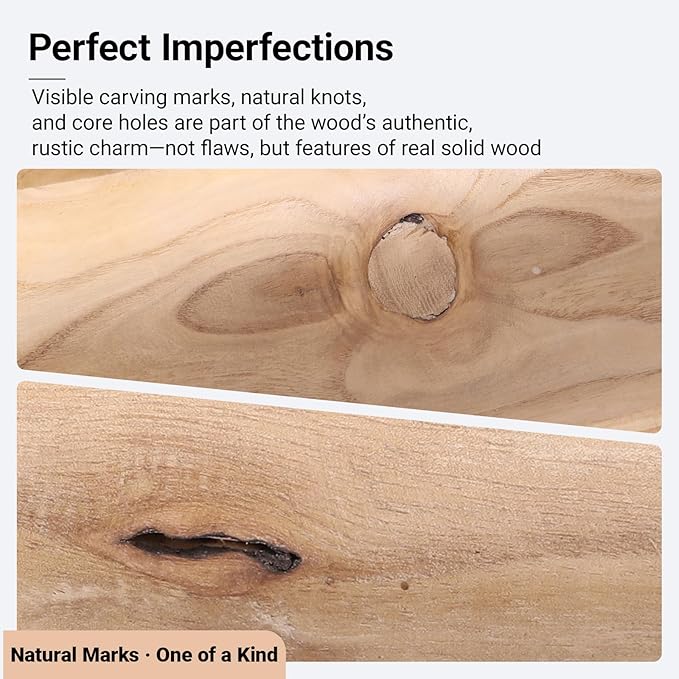 Athaliah Wooden Dough Bowl, 30 Inch Hand Carved Rustic Long Wood Dough Bowls for Decor, Vintage Decorative dough bowl for Table Centerpiece (30 Inch-Brown)-Ruum Studio Home