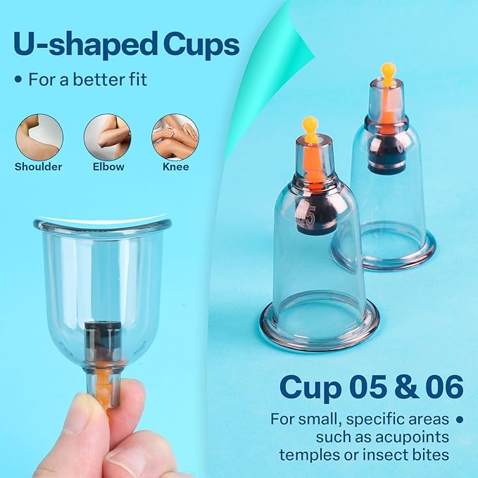 Cupping Kit for Massage Therapy, Silicone Physical Chinese Therapy Cupping Set at Home, Professional Muscle Cupping Tool with Pump & Vacuum Cups for Cellulite Reduction-Ruum Studio Home