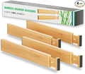 BAMEOS Drawer Dividers kitchen Organization Bamboo Utensil Organizers for Kitchen Bedroom Bathroom Dresser Office 4-pack-Ruum Studio Home