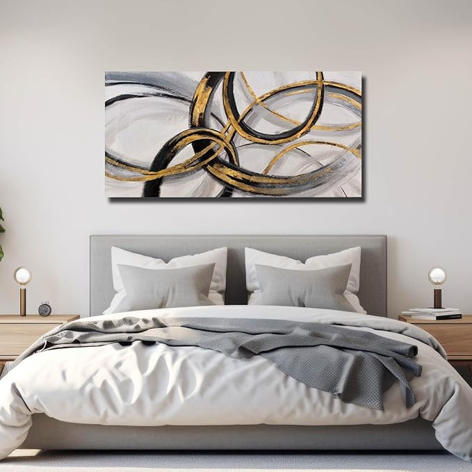 SOUGUAN Canvas Wall Art - Black and White Artwork - Abstract Graffiti Painting - Wall Art for Living Room Bedroom Kitchen Home Wall Decorations 20x40 Inch-Ruum Studio Home