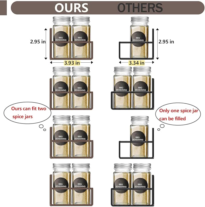 Magnetic Spice Rack Organizer for Fridge Seasoning Organizer for Kitchen Storage With Screw Magnetic Shelf for Oven, RV,Garage,Bathroom (Bronze, 4pack)-Ruum Studio Home