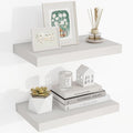 16 Inch Floating Shelves, 16"x9.25"x1.5" Inch Deep Floating Shelves for Wall, Wooden Shelves for Bathroom, Bedroom, Living Room, Cream White Oak-Ruum Studio Home