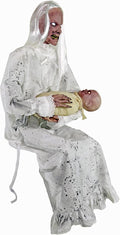 Haunted Hill Farm Life-Size Animatronic Gravely Granny by Tekky Halloween Decoration with Motion-Activated Sounds-Ruum Studio Home