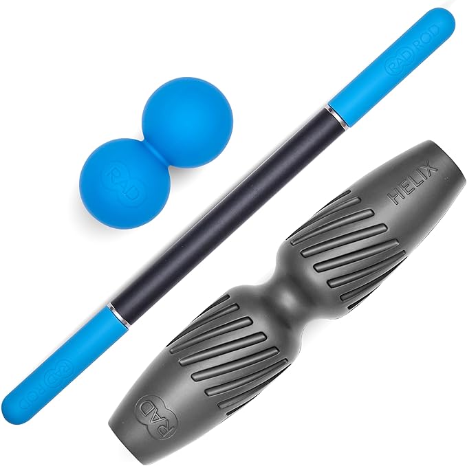 RAD Portable Travel Bundle – Compact Myofascial Release Massage Set, Travel-Friendly Muscle Recovery Tools - Includes Exercise Foam Roller, Massage Stick, and Peanut Ball-Ruum Studio Home