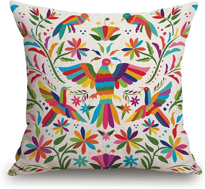 TSSOHU Throw Pillow Cover Colorful Mexican Style Pillow Case Decorative 18 x 18 Inches Outdoor Cushion Couch Sofa Pillowcases-Ruum Studio Home
