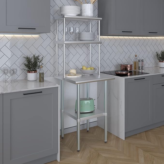 AmGood Double OverShelf Stainless Steel NSF - Many (24" Long x 12" Deep)-Ruum Studio Home