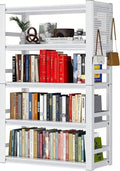 White Garage Shelving, 5 Tier Adjustable Shelving Units, Heavy Duty Metal Shelves, Bookshelf for Garage, Pantry, Basement, Living Room-Ruum Studio Home