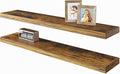 BAMEOS Floating Shelves,40 in W x 7in D Wall Mounted Wooden Shelves with Invisible Brackets Set of 2, Hanging Wall Shelves Decoration for Bedroom, Bathroom, Living Room and Kitchen,Rustic Brown-Ruum Studio Home