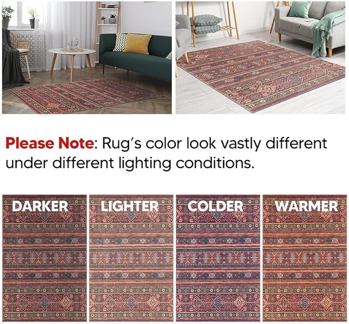 Keen Home Design 2x12 Rug - Machine Washable Runner Rug with Non-Slip Backing, Ideal for Hallway, Entryway, Kitchen, Laundry Room - Vintage, Easy Clean, Durable, Low Pile - (2'6" x 12')-Ruum Studio Home