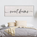 LuZhiQiang Sweet Dreams Sign Wall Decor Above Over Bed 40" x 15" Large Wood Framed for Guest Room Master Bedroom Hanging Wall Art (White)-Ruum Studio Home
